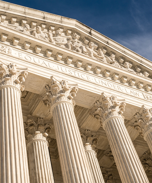 Front facade of the United States Supreme Court